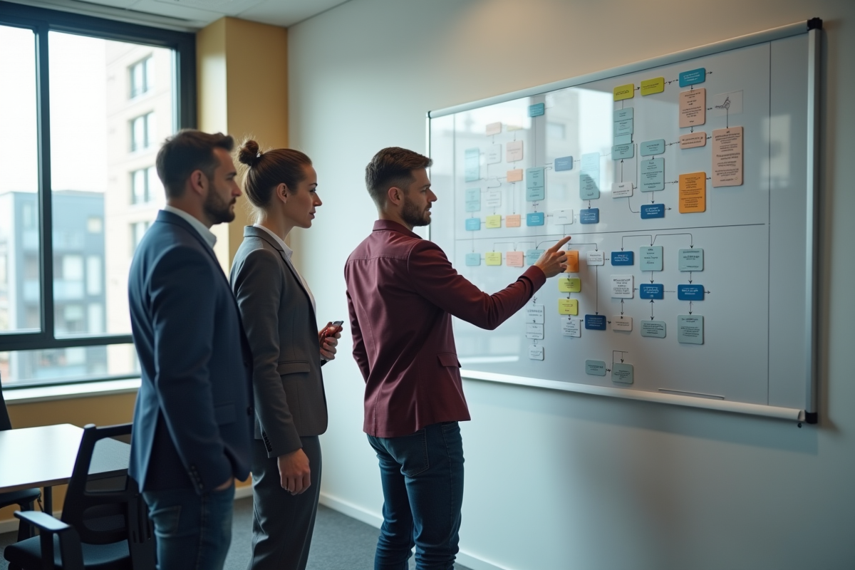 Équipe de professionnels discutant d