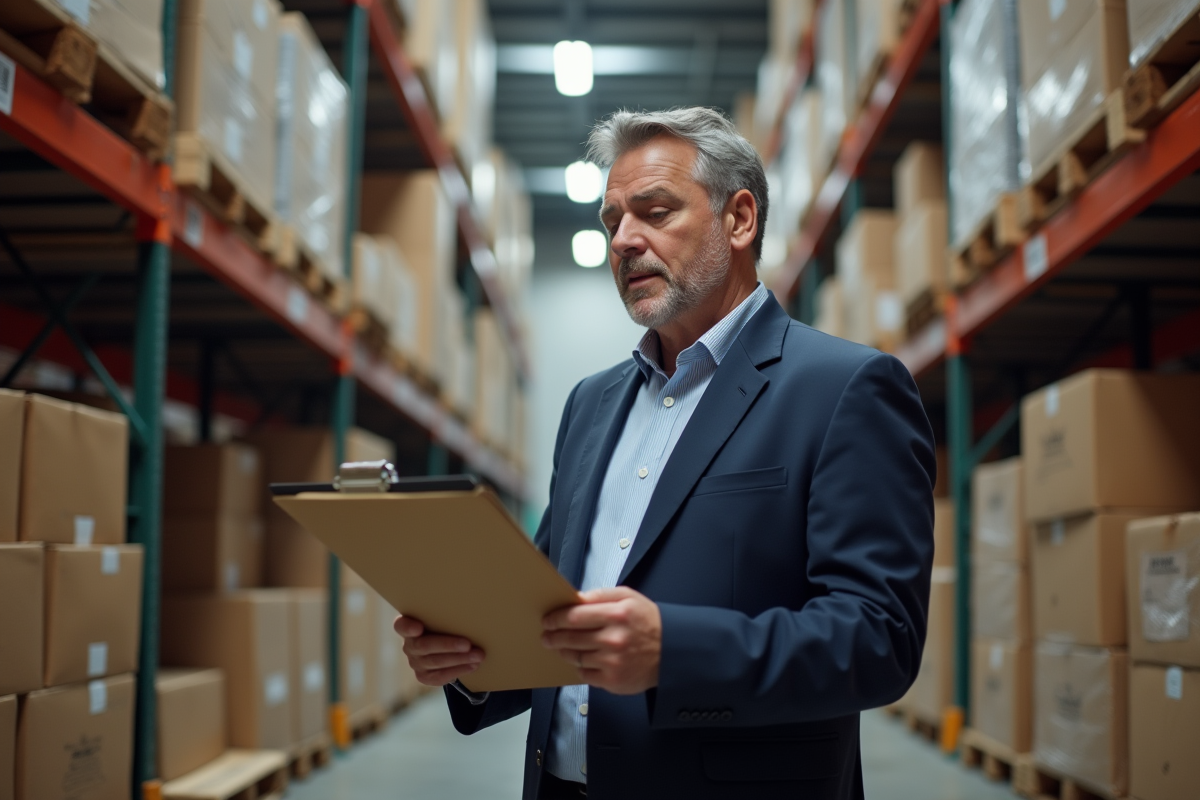 Responsable approvisionnement dans un entrepôt industriel