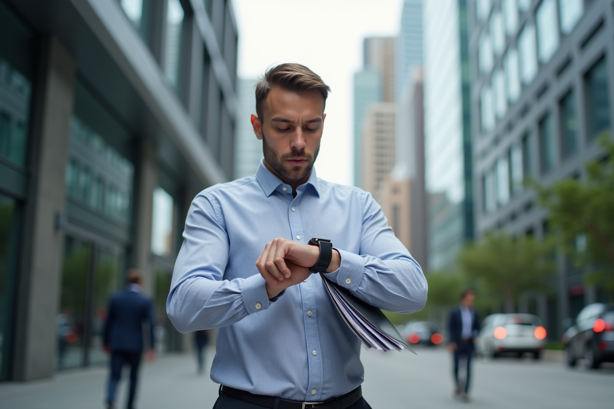 Jeune homme vérifiant l